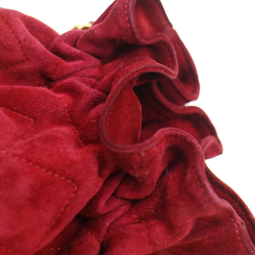 CHANEL 1986-1988 Bucket Bag Mini Red Suede