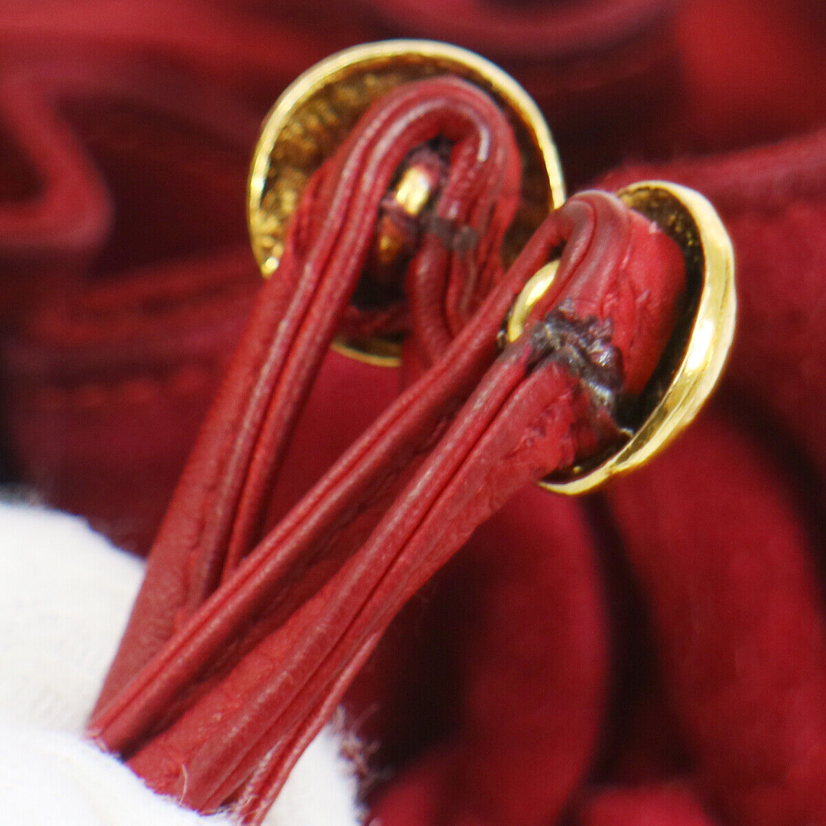 CHANEL 1986-1988 Bucket Bag Mini Red Suede