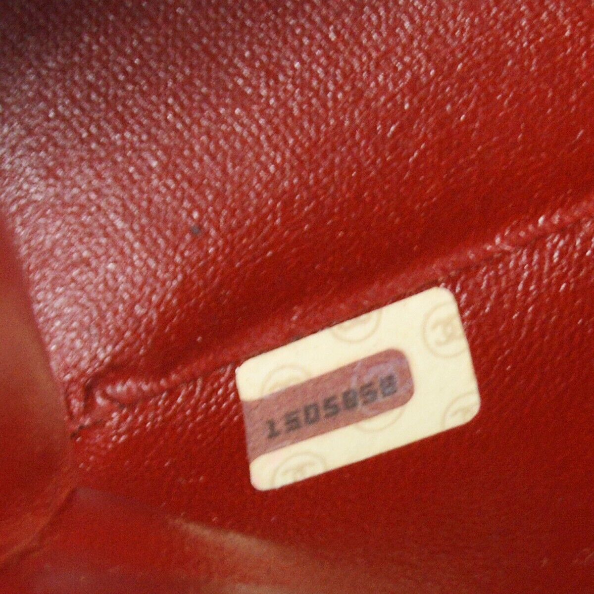 CHANEL 1989-1991 Round Flap Medium & Pouch Set Red Lambskin