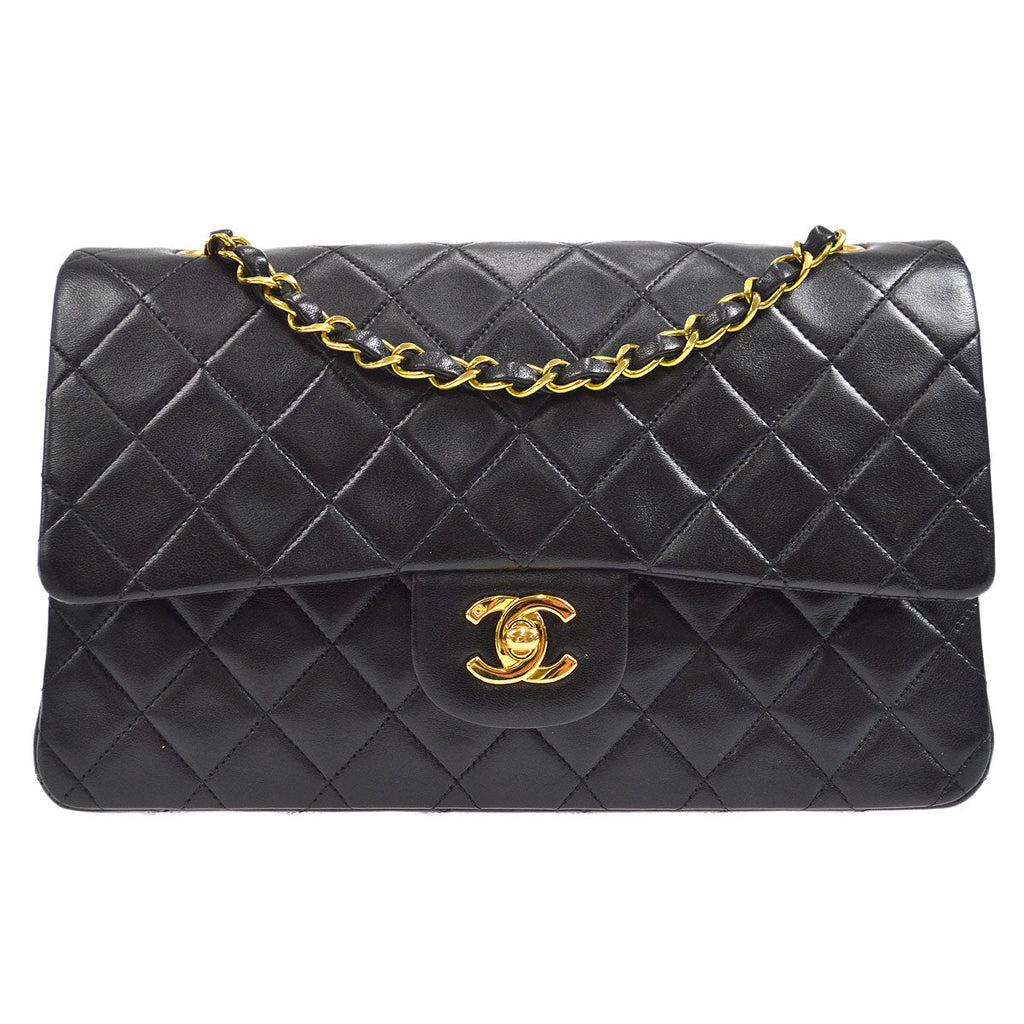 CHANEL 1994-1996 Classic Double Flap Medium Black Lambskin