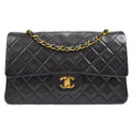 CHANEL 1994-1996 Classic Double Flap Medium Black Lambskin