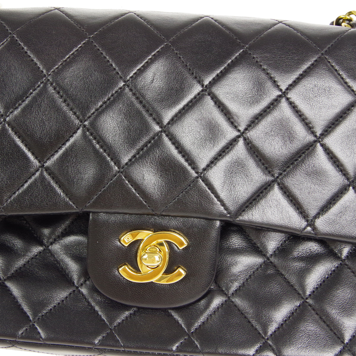 CHANEL 1994-1996 Classic Double Flap Medium Black Lambskin