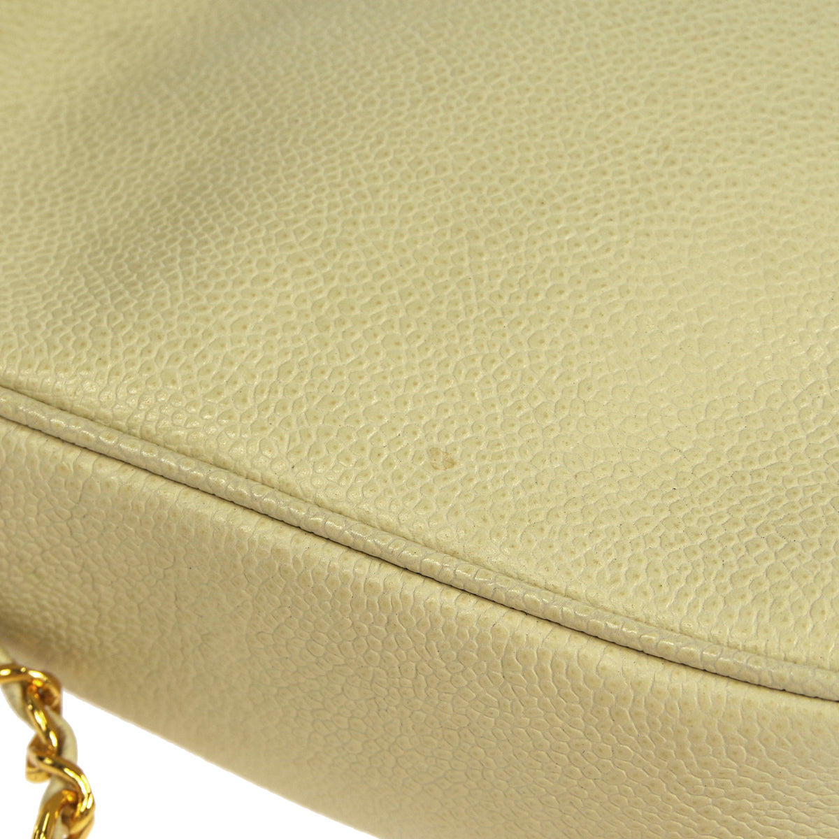 CHANEL 1994-1996 Triple CC Camera Bag Small Ivory Caviar