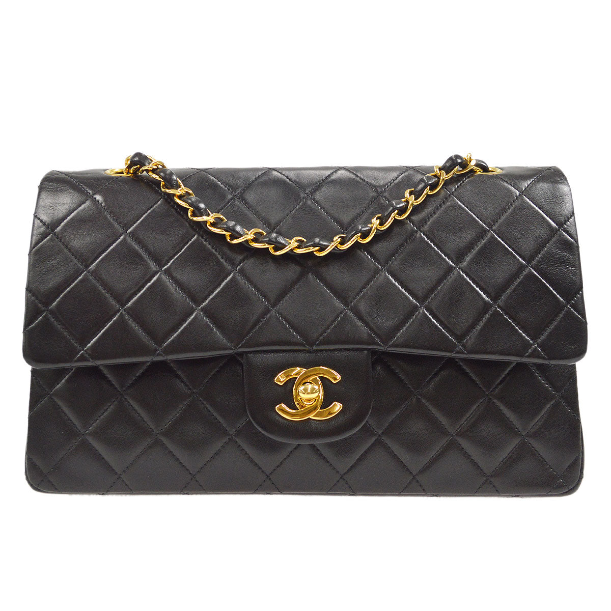 CHANEL 1991-1994 Classic Double Flap Medium Black Lambskin