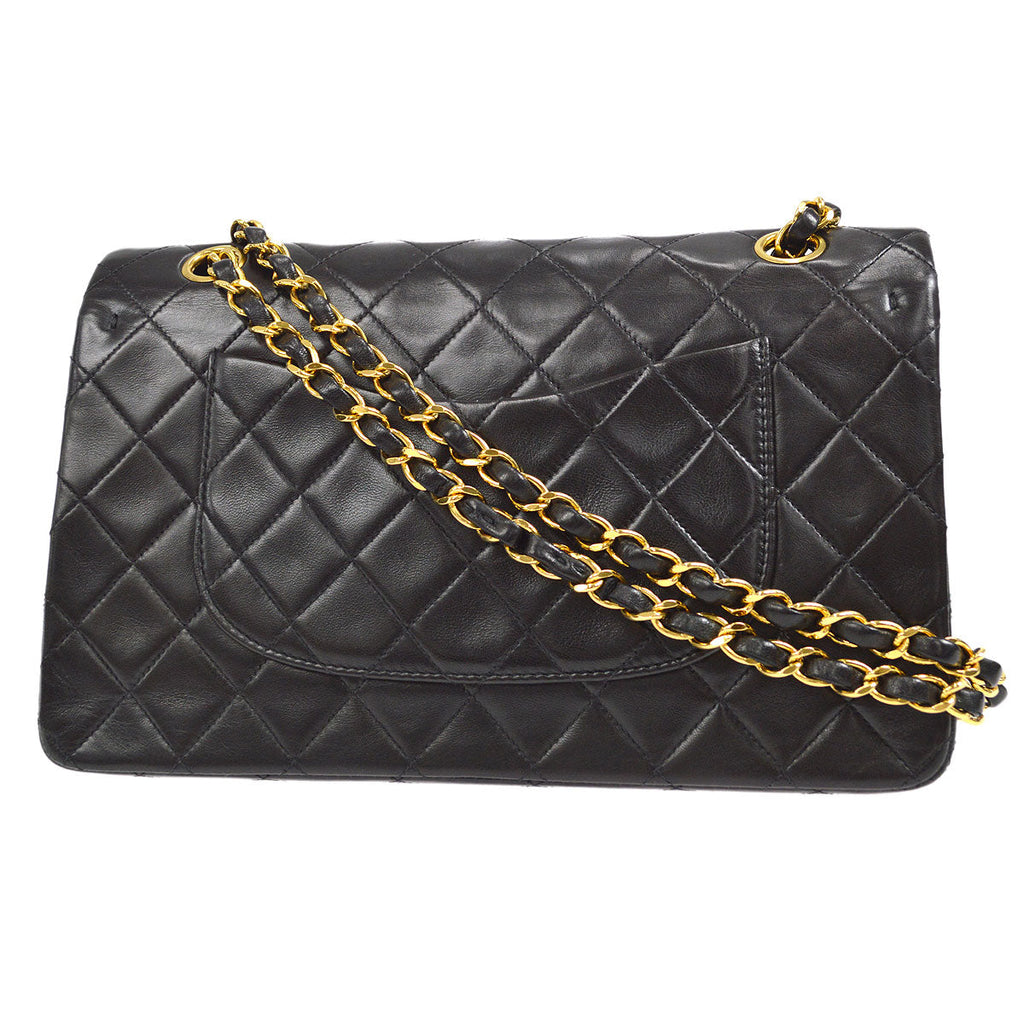 CHANEL 1991-1994 Classic Double Flap Medium Black Lambskin