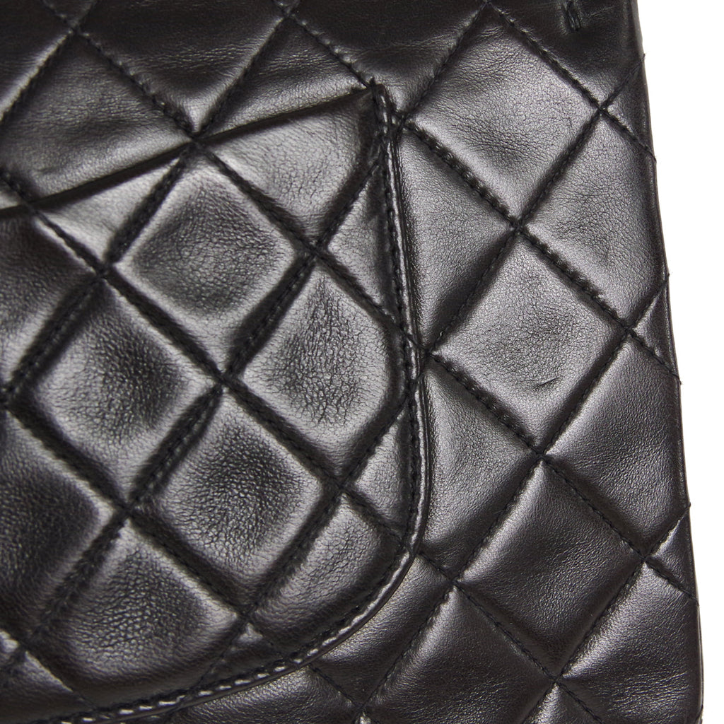 CHANEL 1991-1994 Classic Double Flap Medium Black Lambskin