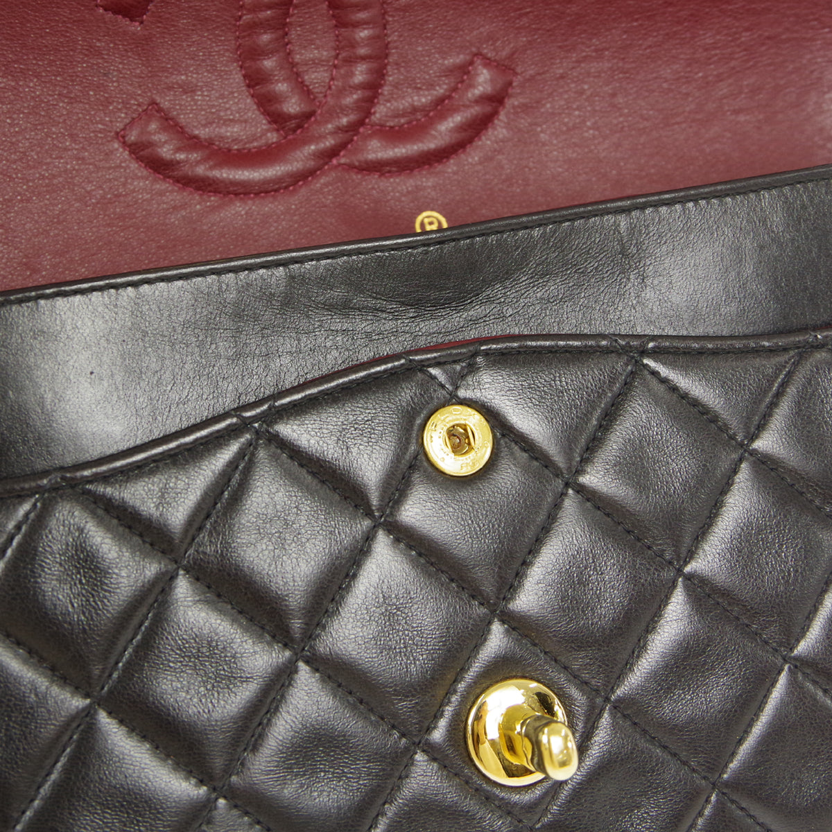 CHANEL 1991-1994 Classic Double Flap Medium Black Lambskin