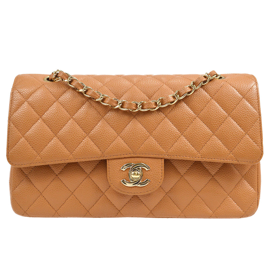 CHANEL 2005-2006 Classic Flap Medium Brown Caviar