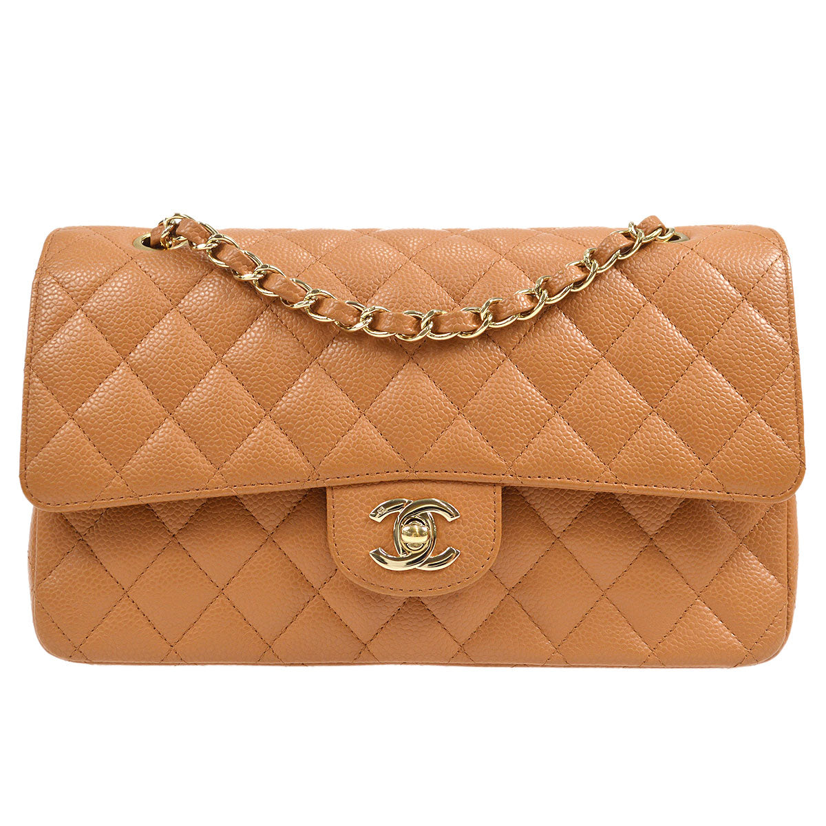 CHANEL 2005-2006 Classic Flap Medium Brown Caviar