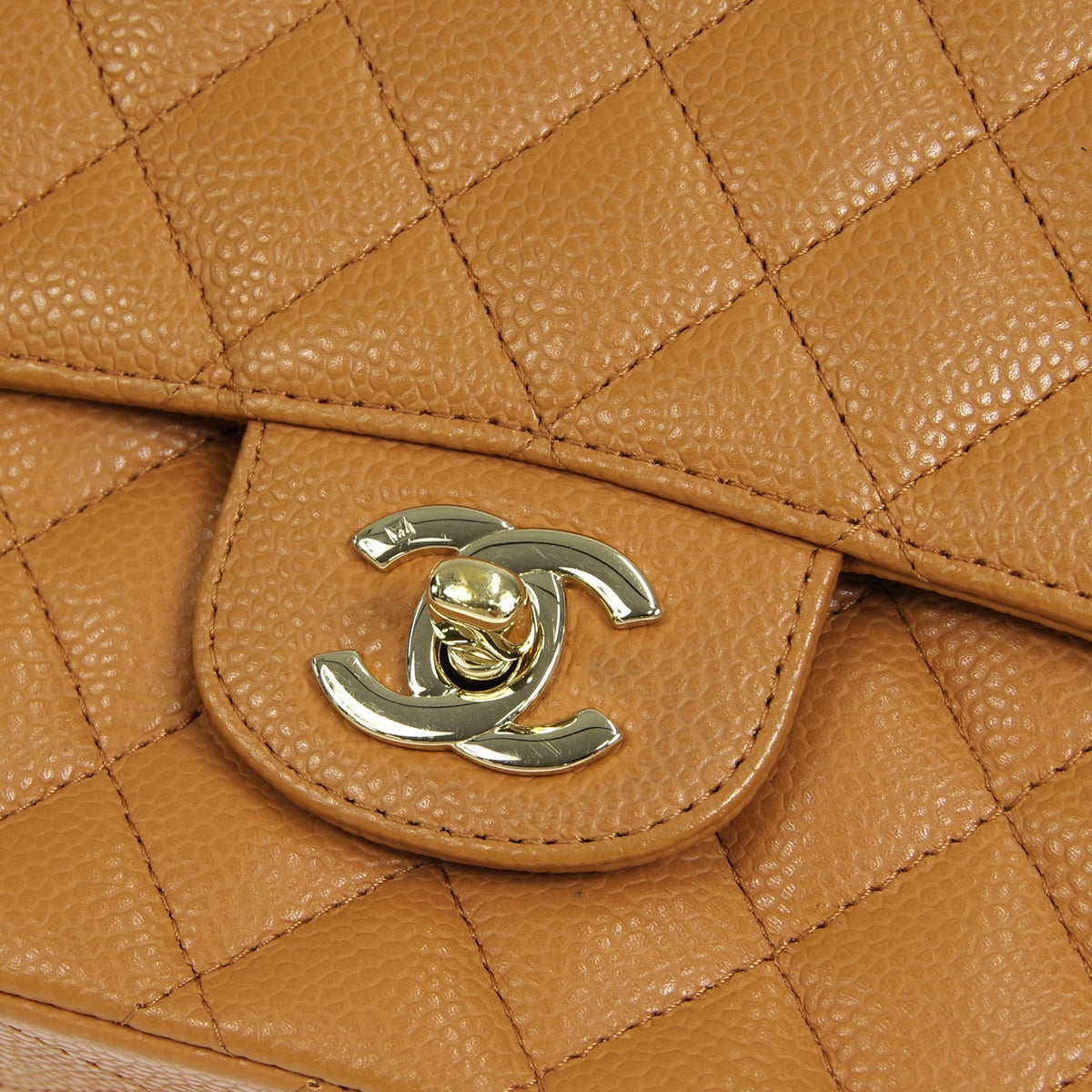 CHANEL 2005-2006 Classic Flap Medium Brown Caviar