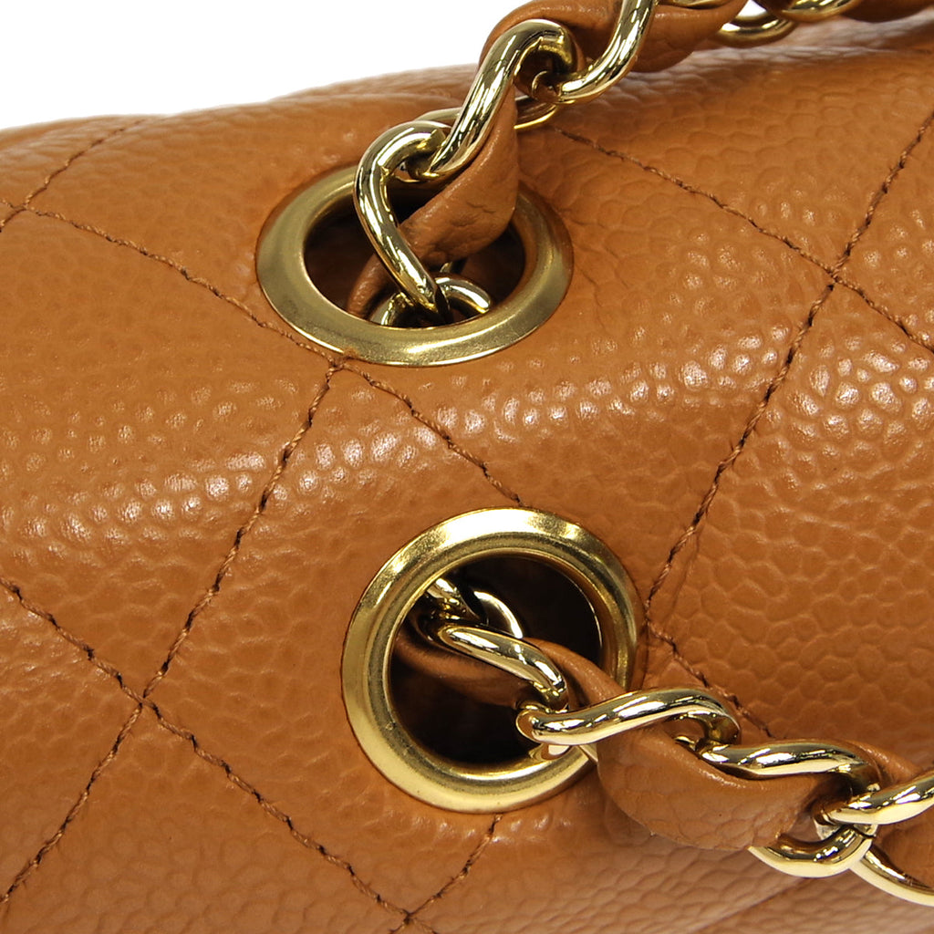 CHANEL 2005-2006 Classic Flap Medium Brown Caviar