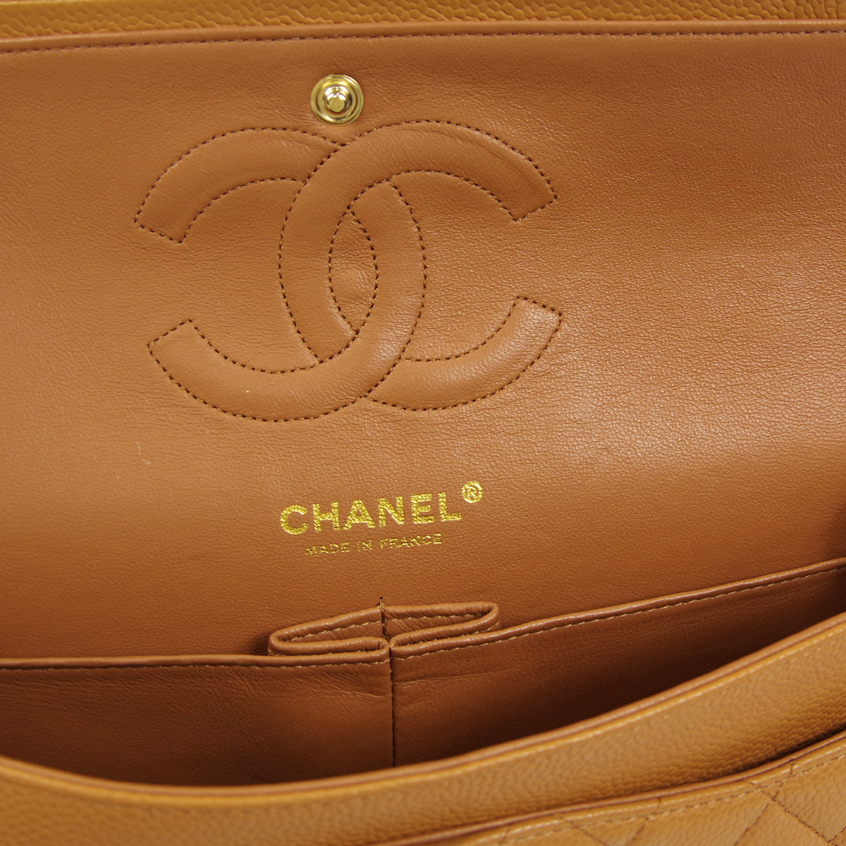 CHANEL 2005-2006 Classic Flap Medium Brown Caviar