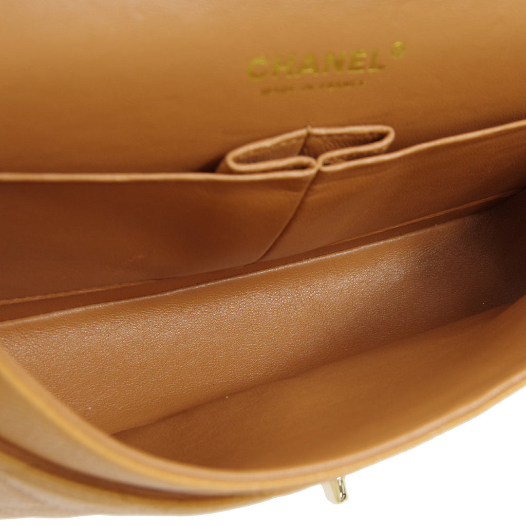CHANEL 2005-2006 Classic Flap Medium Brown Caviar
