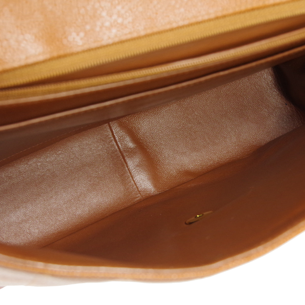 CHANEL 1994-1996 Vertical Border Flap Handbag Brown Caviar