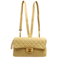 CHANEL * 1994-1996 Classic Flap Backpack Beige Lambskin