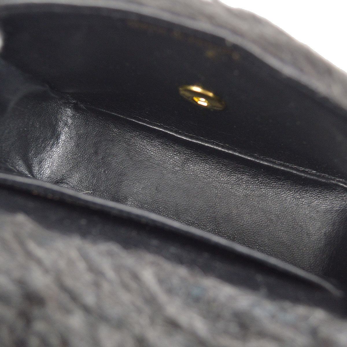 CHANEL * 1991-1994 Classic Flap Handbag Set Black Fur