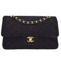 CHANEL * 1994-1996 Classic Double Flap Medium Black Velvet