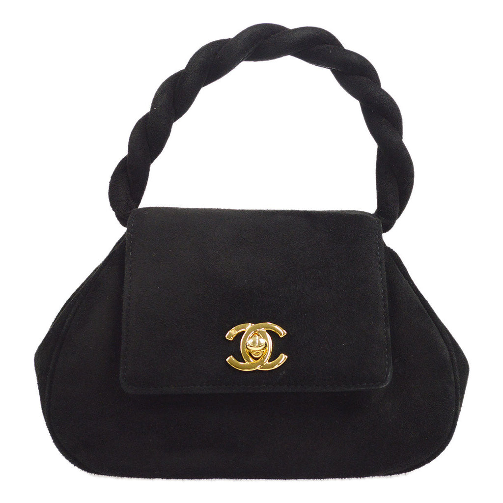 CHANEL * 1996-1997 Handbag Black Suede