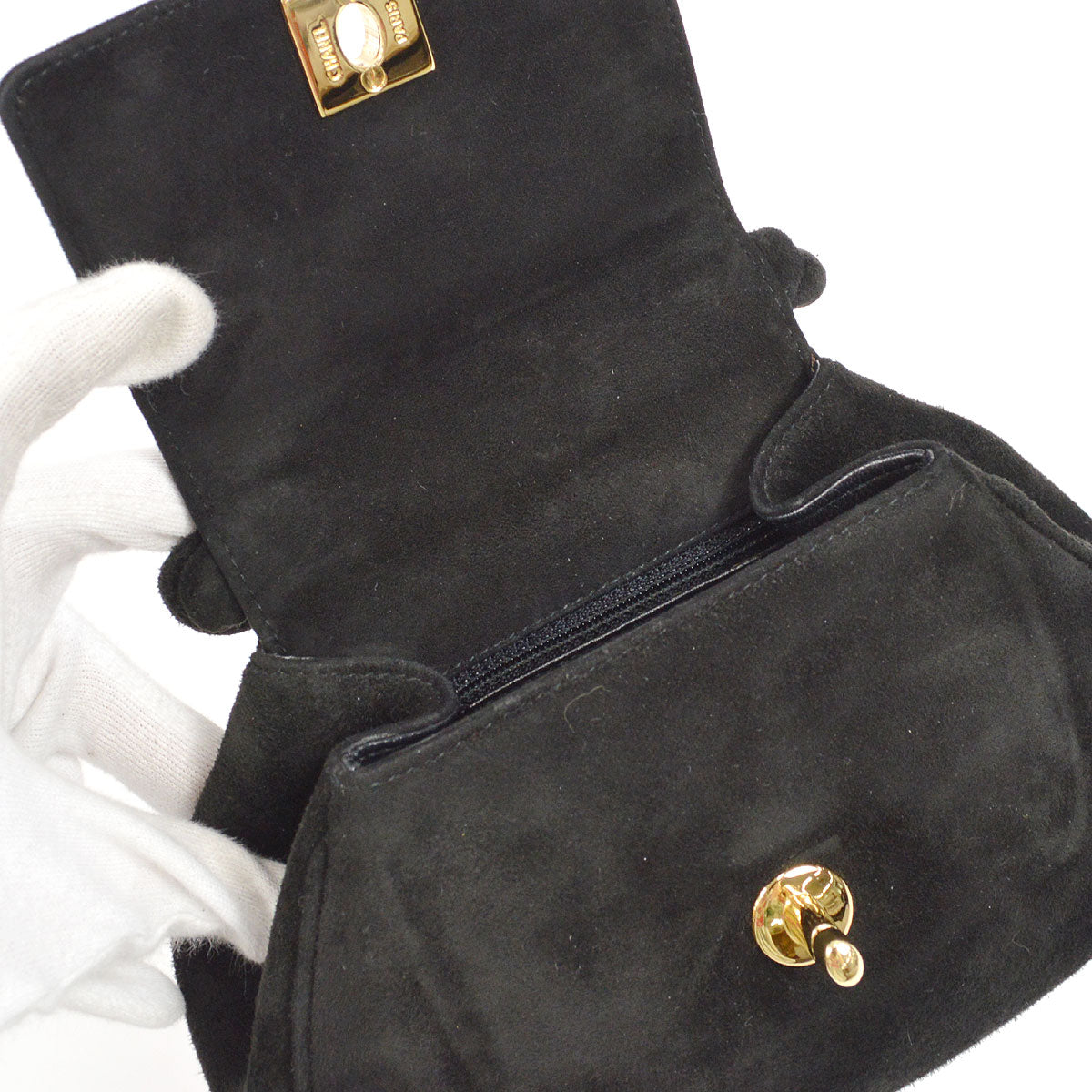 CHANEL * 1996-1997 Handbag Black Suede