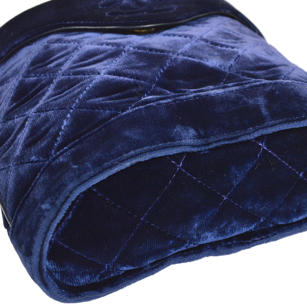 CHANEL * 1989-1991 Binoculars Bag Blue Velvet