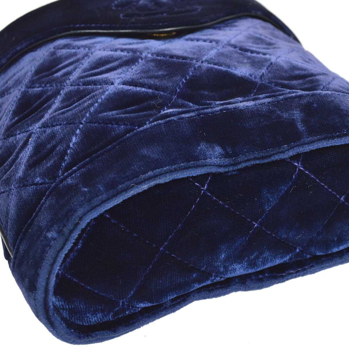 CHANEL * 1989-1991 Binoculars Bag Blue Velvet