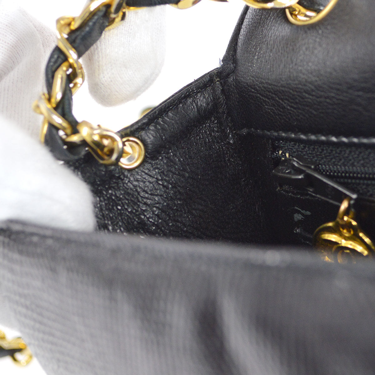 CHANEL * 1986-1988 Classic Square Flap Mini 17 Black Lizard
