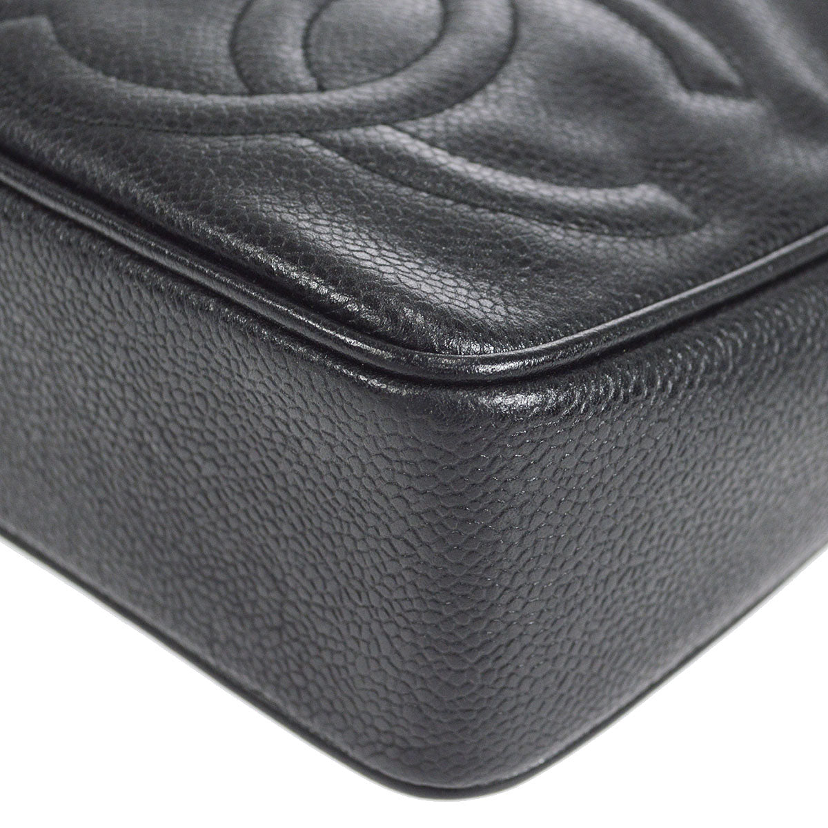 CHANEL 1994-1996 Triple CC Camera Bag Small Black Caviar