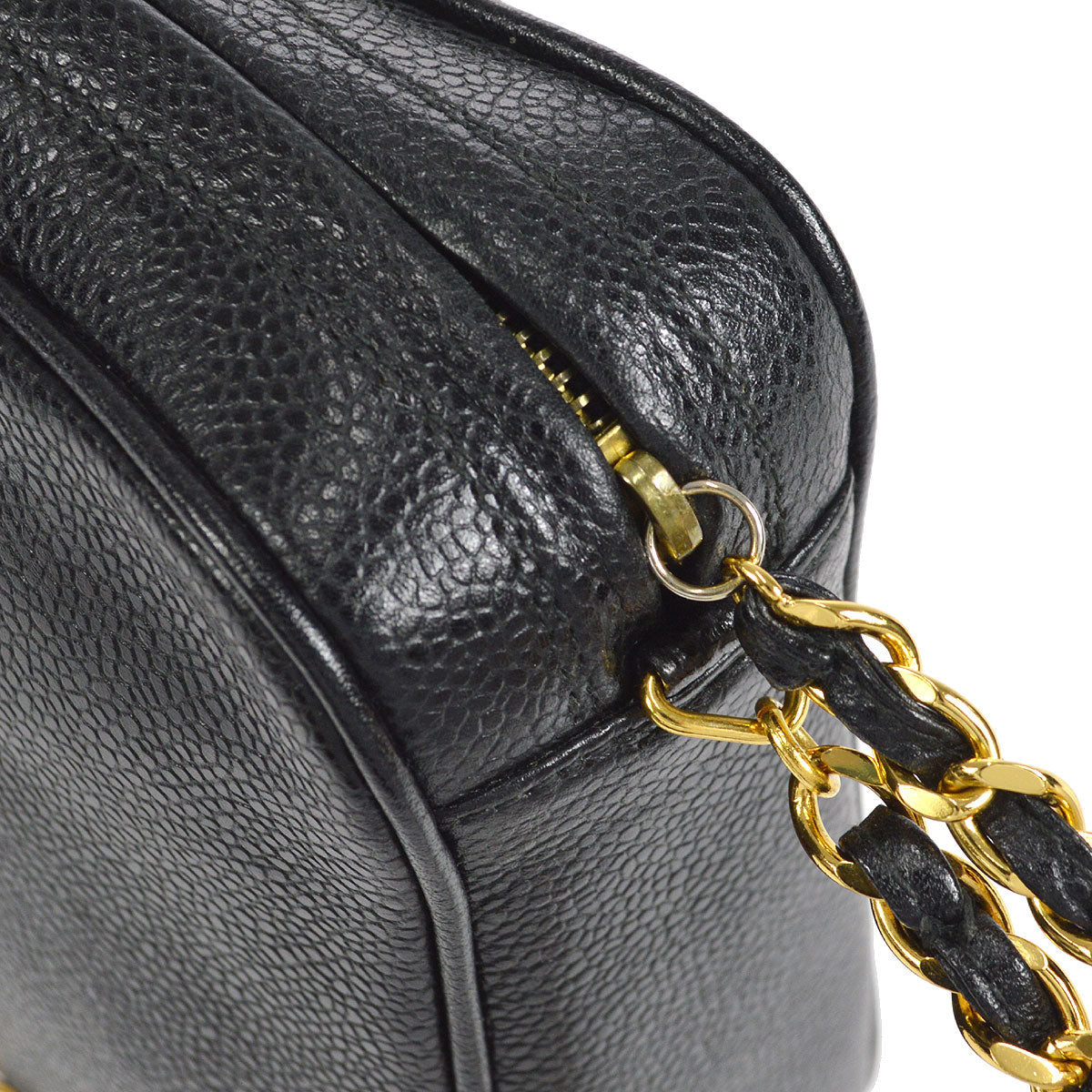 CHANEL 1994-1996 Triple CC Camera Bag Small Black Caviar