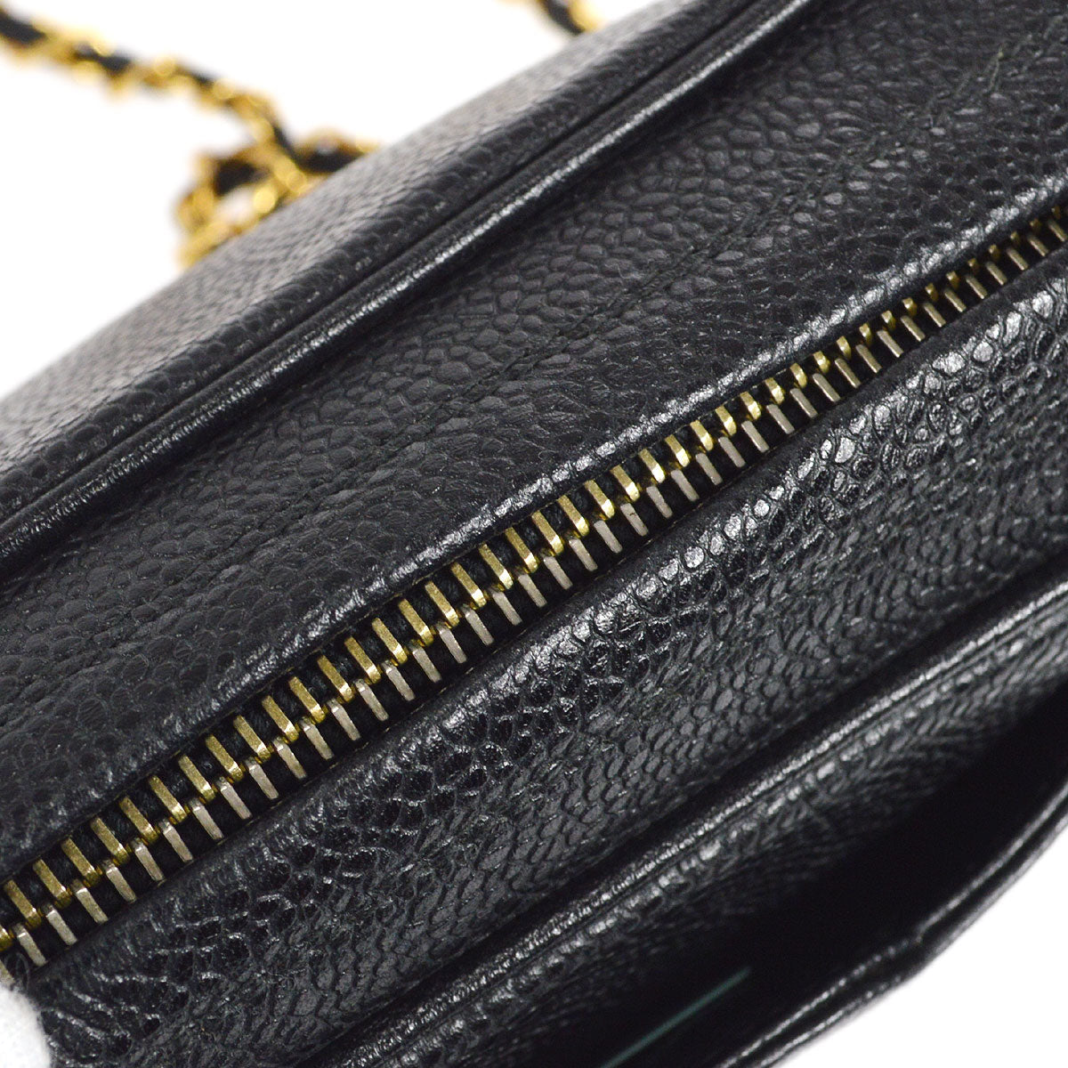 CHANEL 1994-1996 Triple CC Camera Bag Small Black Caviar