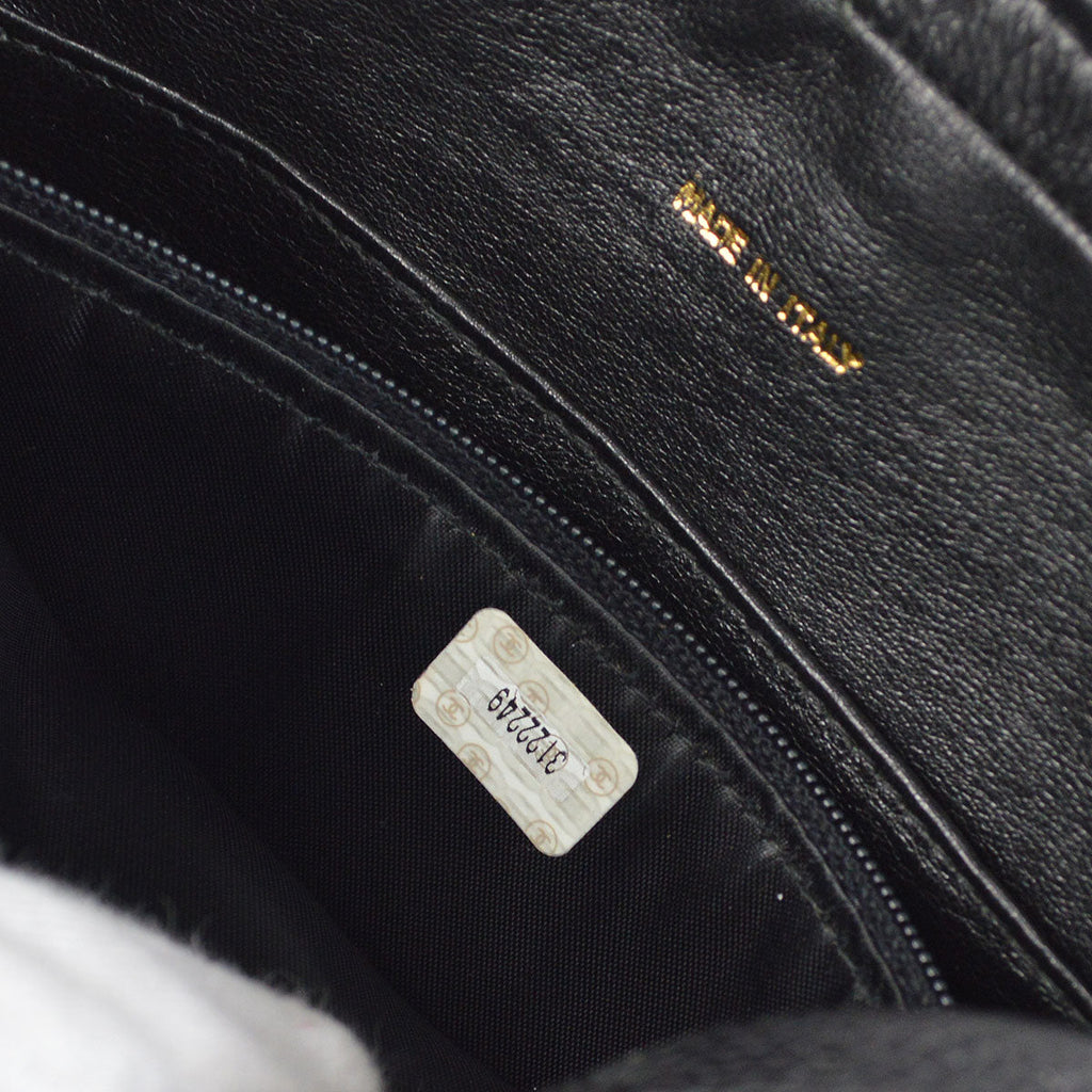 CHANEL 1994-1996 Triple CC Camera Bag Small Black Caviar