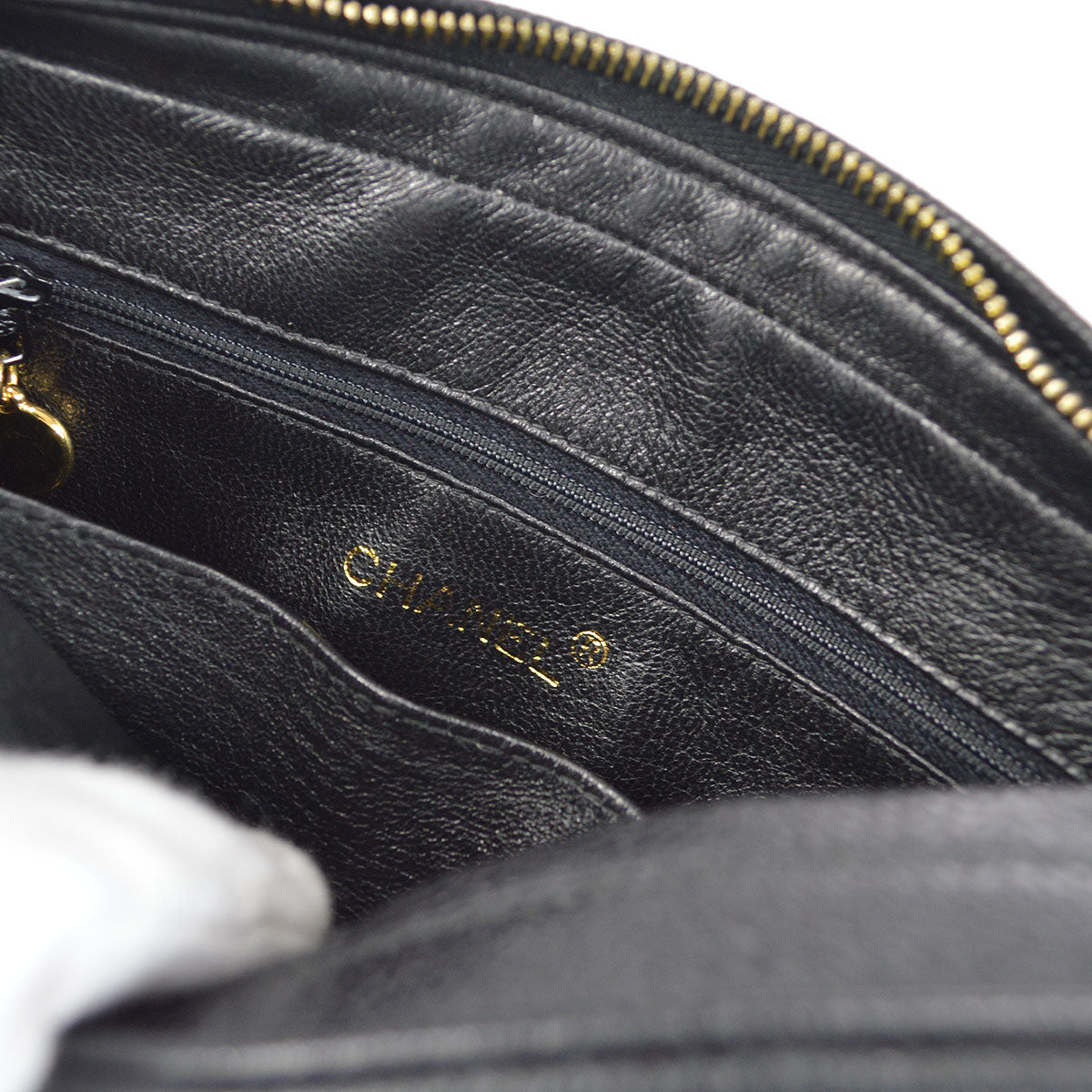 CHANEL 1994-1996 Triple CC Camera Bag Small Black Caviar
