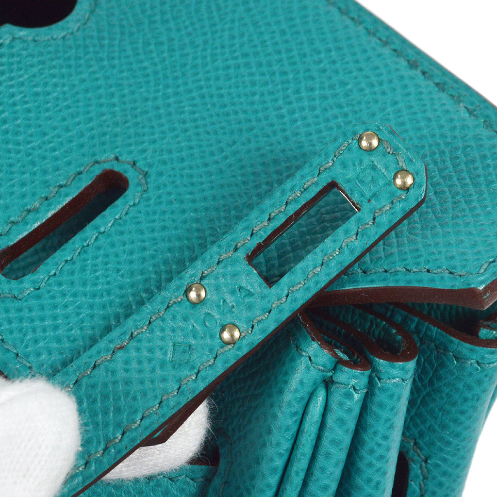 HERMES * 2012 BIRKIN 25 Blue Paon Veau Epsom