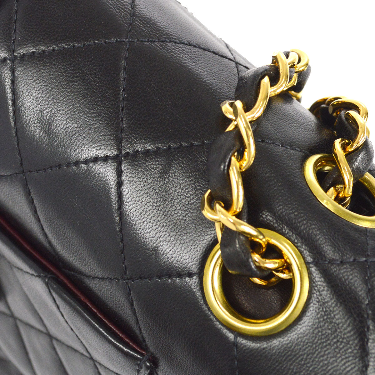 CHANEL Classic Double Flap Medium Shoulder Bag Black Lambskin