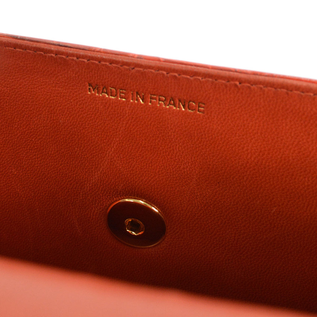CHANEL * 1996-1997 Round Flap Handbag Small Red Crocodile