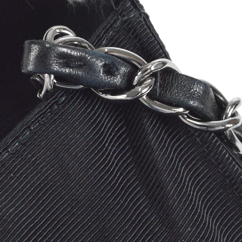 CHANEL * 2005 Emblem Shoulder Bag Mini Black Canvas
