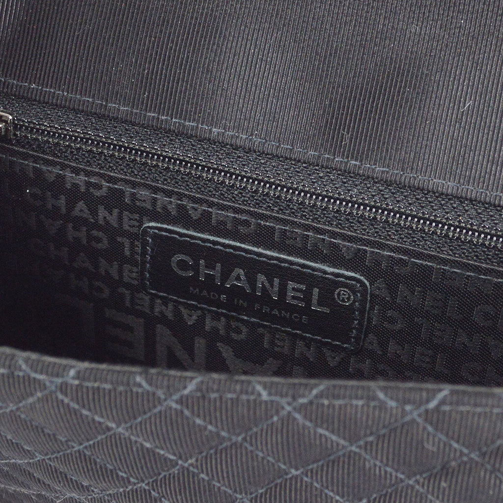 CHANEL * 2005 Emblem Shoulder Bag Mini Black Canvas
