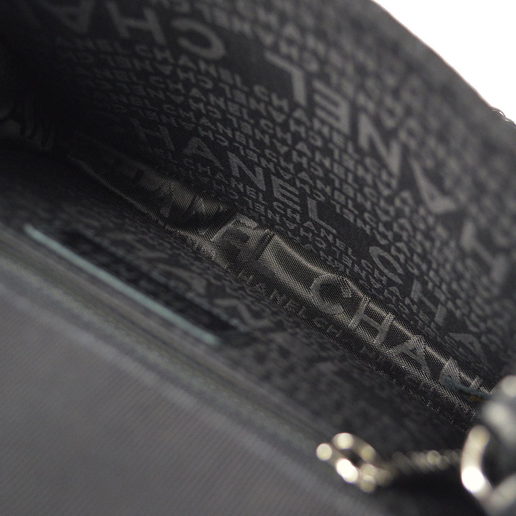 CHANEL * 2005 Emblem Shoulder Bag Mini Black Canvas