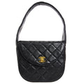 CHANEL 1991-1994 Flap Handbag Mini Black Lambskin
