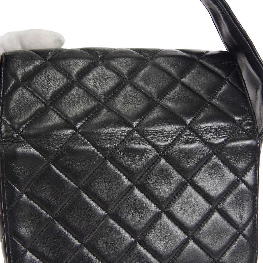 CHANEL 1991-1994 Flap Handbag Mini Black Lambskin