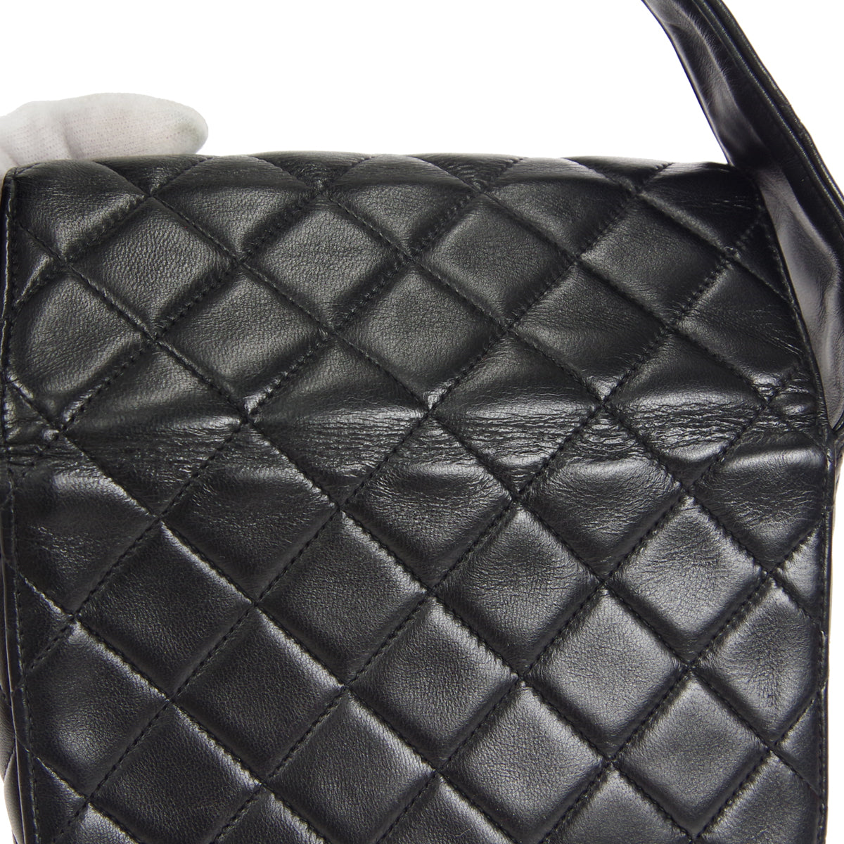 CHANEL 1991-1994 Flap Handbag Mini Black Lambskin