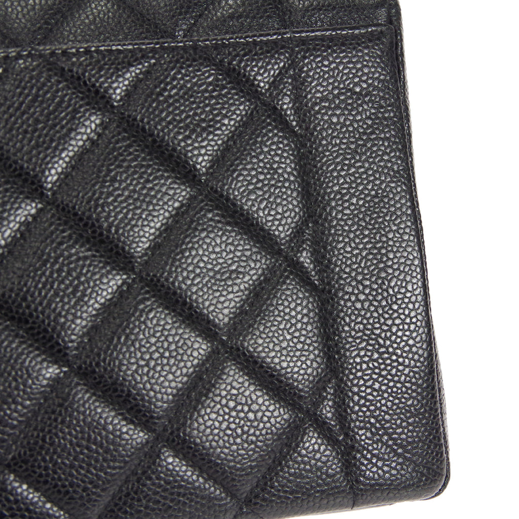 CHANEL 1997-1999 Tall Diana Flap Medium Black Caviar