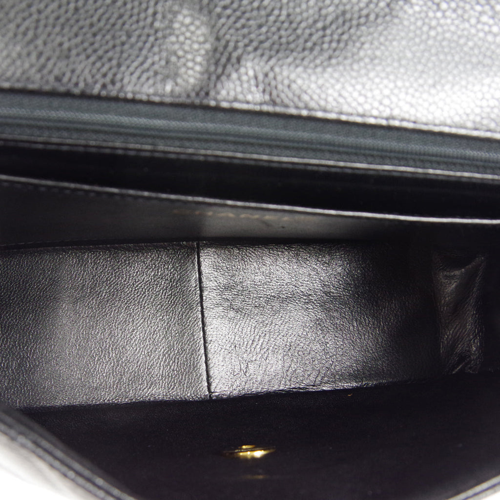 CHANEL 1997-1999 Tall Diana Flap Medium Black Caviar