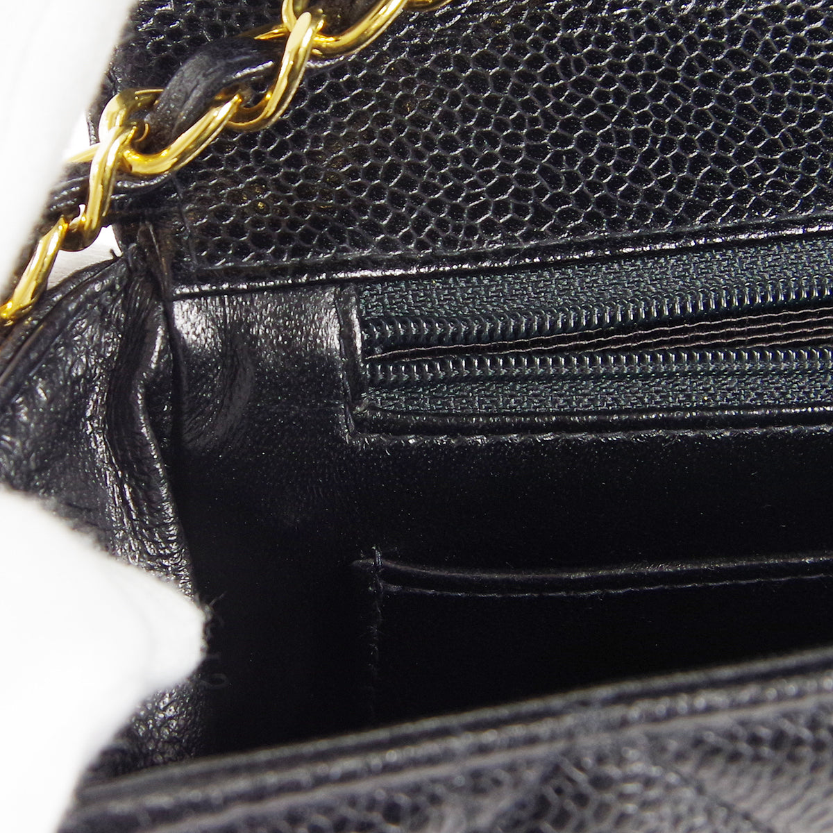 CHANEL 1997-1999 Tall Diana Flap Medium Black Caviar