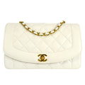 CHANEL 1994-1996 Diana Flap Medium White Lambskin