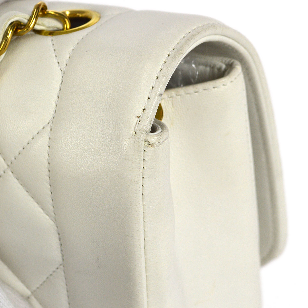 CHANEL 1994-1996 Diana Flap Medium White Lambskin
