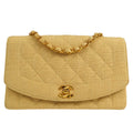 CHANEL 1991-1994 Diana Flap Medium Beige Linen