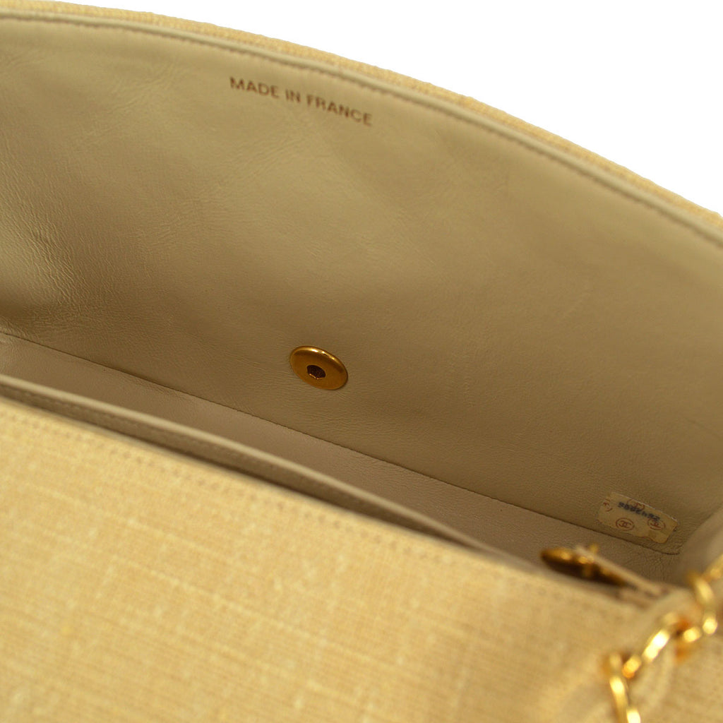 CHANEL 1991-1994 Diana Flap Medium Beige Linen