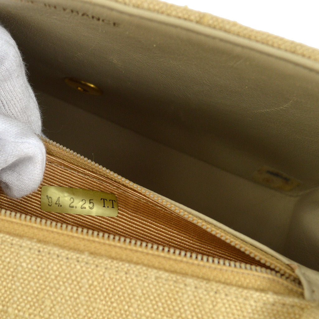 CHANEL 1991-1994 Diana Flap Medium Beige Linen