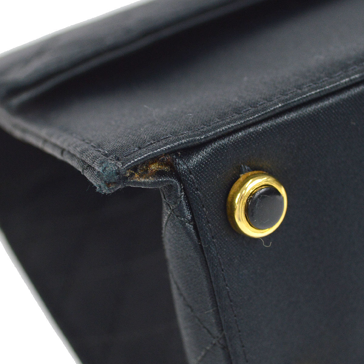 CHANEL 1989-1991 Trapezoid Flap Mini & Pouch Set Black Satin