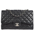 CHANEL 2006-2008 Perforated Classic Flap Jumbo Black